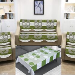 Multicolor Cotton Sofa Cover with Table Cover