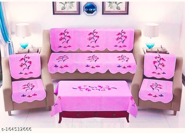 Multicolor Cotton Sofa Cover with Table Cover