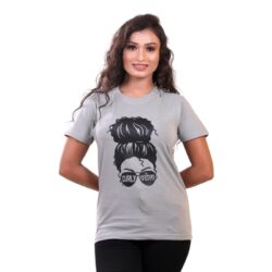 Alldoer Women and Girls Round Neck Printed T-Shirt | Neutral Grey| Women's Wear