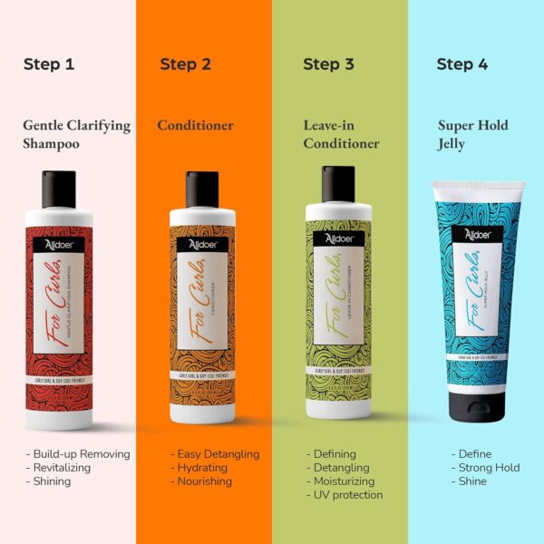 Shampoo, Conditioner & Leave-in Conditioner and Super Hold Jelly | Haircare Combo