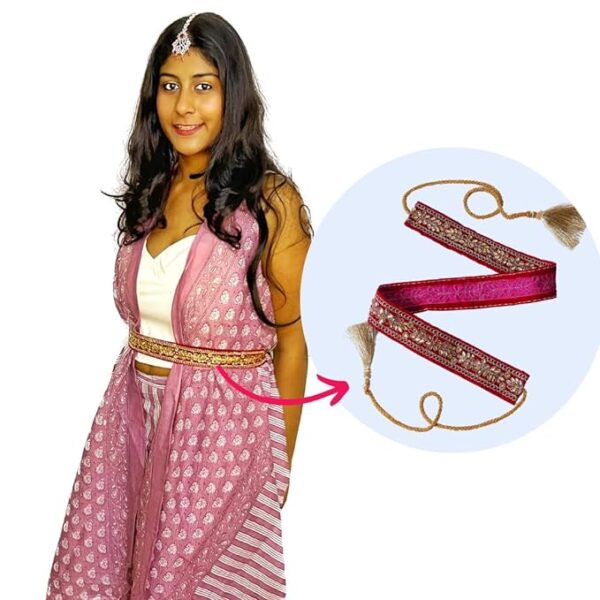 Dark Pink Waist Belt for Saree