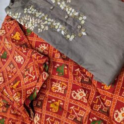 silk kurti | full flair skirt