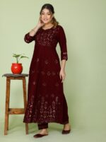 Anarkali kurta & pant with juti