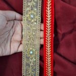 Gold Vadannam and Red Slim Belt for Women