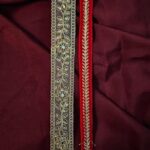 Gold Vadannam and Red Slim Belt for Women