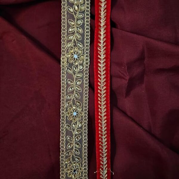 Gold Vadannam and Red Slim Belt for Women