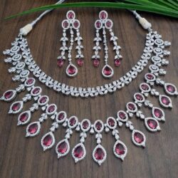 Stone silver Plated Necklace Set | Jewellery