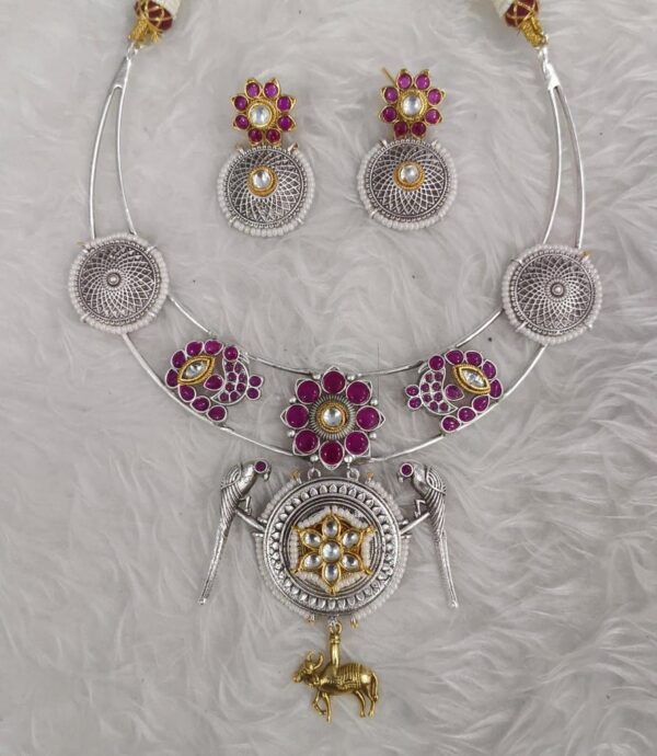 Kundan Brass Silver Set | Jewellery