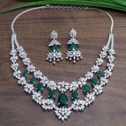 Silver Stone Necklace Set |jewellery