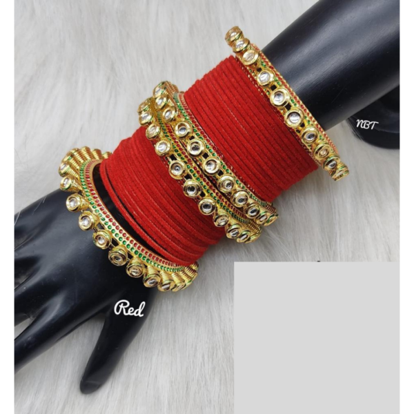 Kundan Velvet bangles For Women | Jewellery