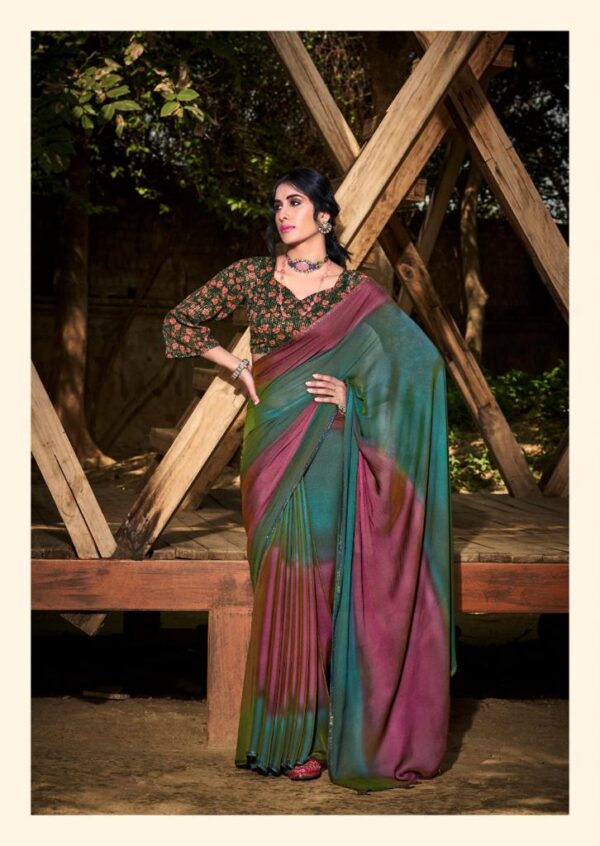 Velvet Chiffon Saree