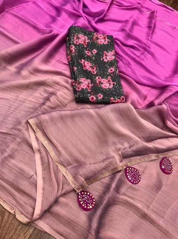 Velvet Chiffon Saree