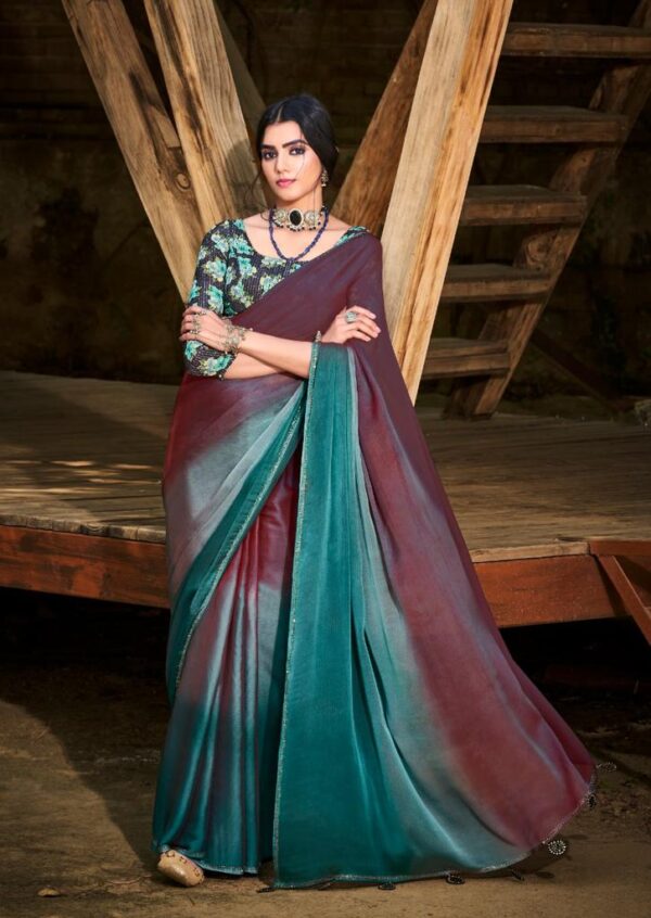 Velvet Chiffon Saree