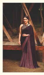 Velvet Chiffon Saree