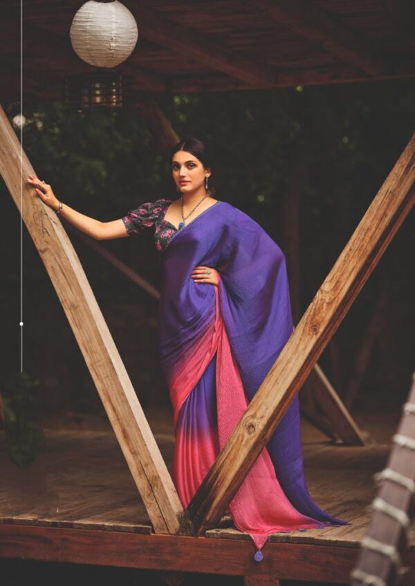 Velvet Chiffon Saree