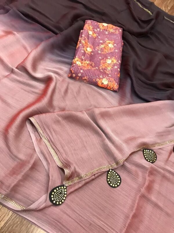 Velvet Chiffon Saree