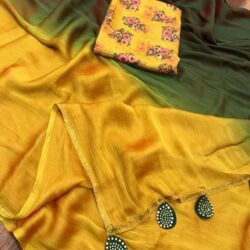 Velvet Chiffon Saree