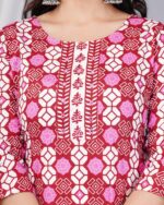 Red Printed Kurti Pant | Kurtis