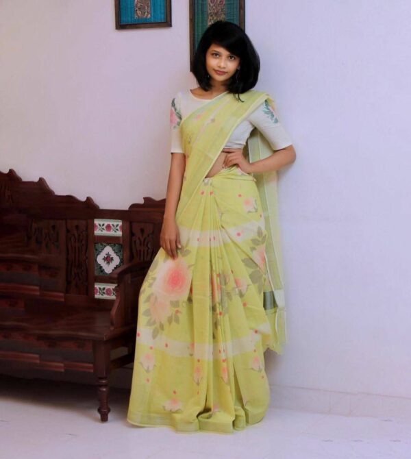 Digital Print Linen Saree