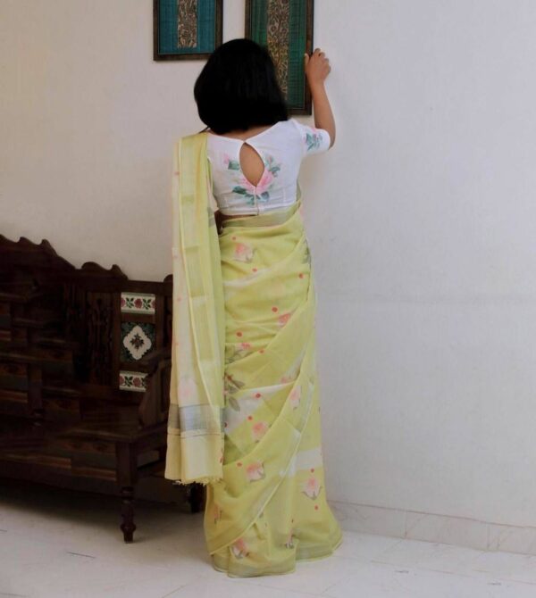 Digital Print Linen Saree