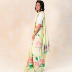 Digital Print Linen Saree