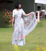 Digital Print Linen Saree