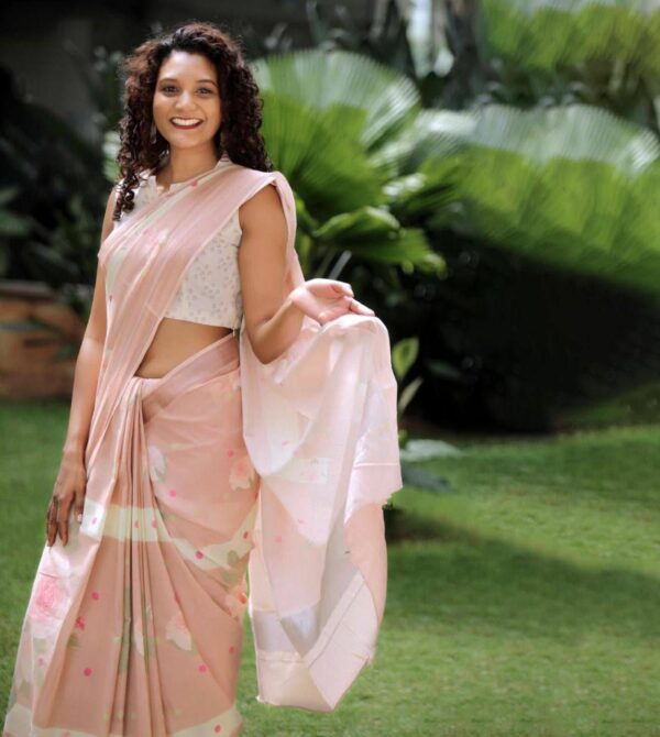 Digital Print Linen Saree